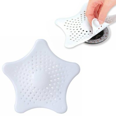 2 PCS-Bathroom Drain Hair Catcher Stopper Sink Strainer Filter Shower Covers White