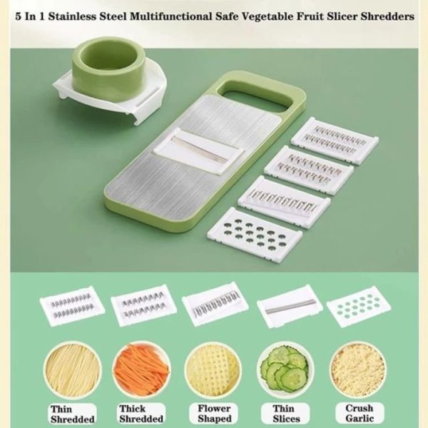 Stainless Steel 5in1 Multifunctional Vegetable Slicer Cutter - Image 6