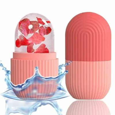 Silicone Capsule Ice Massager, Face Beauty Lifting Tool, Contouring Acne Eye Skin Educe Massager Roller, Silicone Freezing Beauty Swelling Face Massager Moisturizing Washable Oven Icing Mould