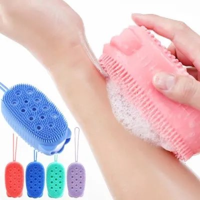Exfoliating Bath Sponge，2 in 1 Loofah Sponge Gloves for Bath，Exfoliating Body Scrubber for Men and Women