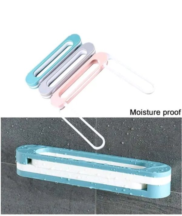 3 In 1 Storage Bins Shoe Holder Foldable Wall Mounted Self Adhesive Foldable Bathroom Wall Slipper Storage Holder Mini Shoe Rack Folding Slippers Organizer - Image 4