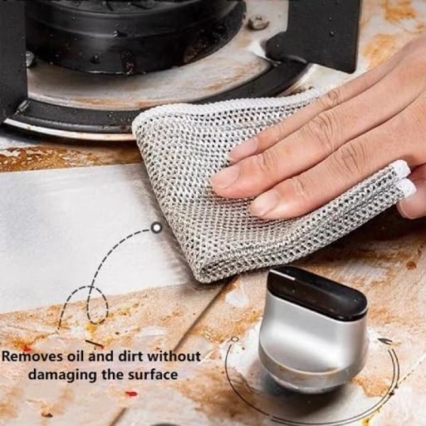 Kitchen Steel Mesh Wire Dishwasher Cleaning Cloth Piece - Image 3