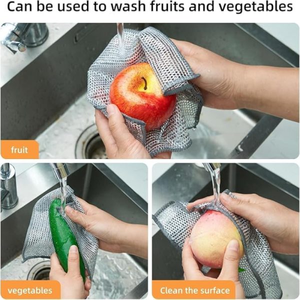 Kitchen Steel Mesh Wire Dishwasher Cleaning Cloth Piece - Image 4