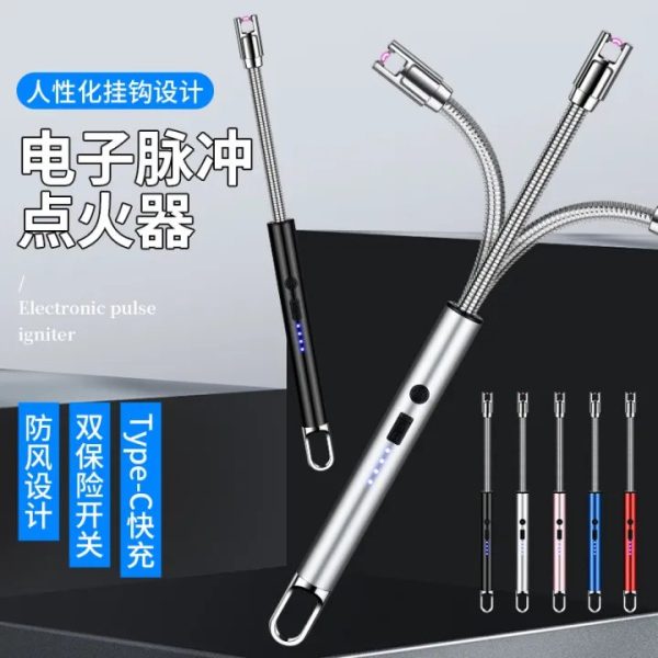 Rechargeable Electric Lighters,USB Lighter ,Stove Lighter, Geyser Long Lighter Use Plasma Arc to Ligh Candle, Windproof Arc Lighter, Candle Lighter, BBQ Grill Lighter, Camping Accessories with LED Battery Display Screen, Flameless 360° Flexible lighter - Image 5