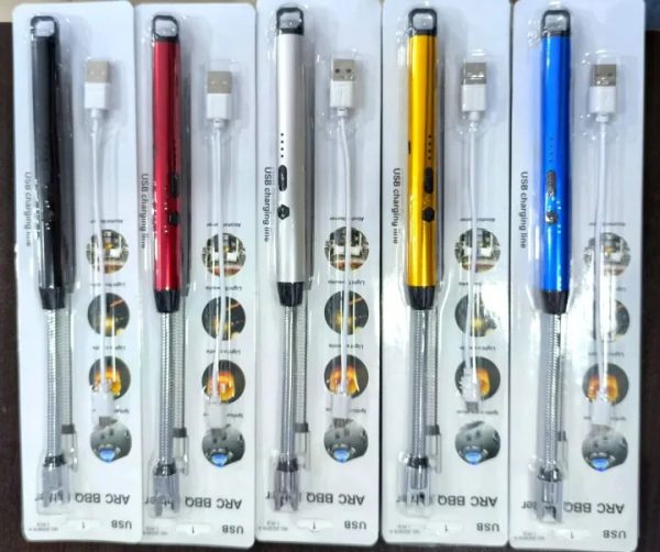 Rechargeable Electric Lighters,USB Lighter ,Stove Lighter, Geyser Long Lighter Use Plasma Arc to Ligh Candle, Windproof Arc Lighter, Candle Lighter, BBQ Grill Lighter, Camping Accessories with LED Battery Display Screen, Flameless 360° Flexible lighter - Image 6