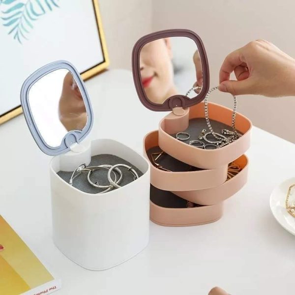 Jewelry Box Large Capacity Four Layer Stackable ABS Durable Rotatable Storage Jewelry Organizer For Jewelry items - Image 3