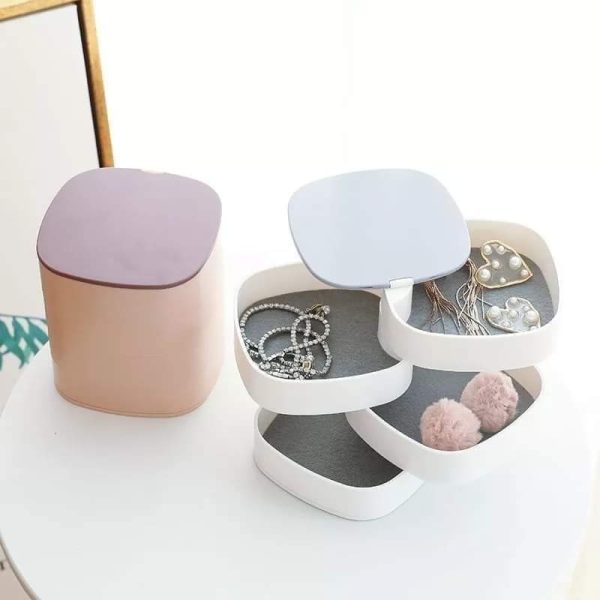 Jewelry Box Large Capacity Four Layer Stackable ABS Durable Rotatable Storage Jewelry Organizer For Jewelry items - Image 4