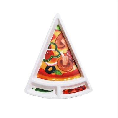 Pizza Slice Shaped Serving Plate For Serving Pizzas & Pastas ~ Material Melamine

pair