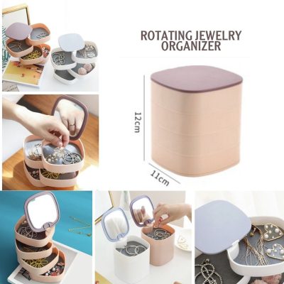 Jewelry Box Large Capacity Four Layer Stackable ABS Durable Rotatable Storage Jewelry Organizer For Jewelry items