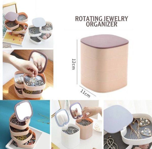Jewelry Box Large Capacity Four Layer Stackable ABS Durable Rotatable Storage Jewelry Organizer For Jewelry items