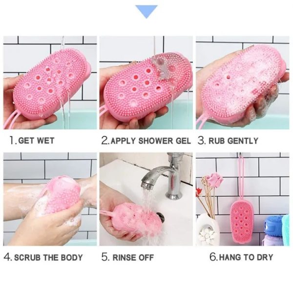 Exfoliating Bath Sponge，2 in 1 Loofah Sponge Gloves for Bath，Exfoliating Body Scrubber for Men and Women - Image 6