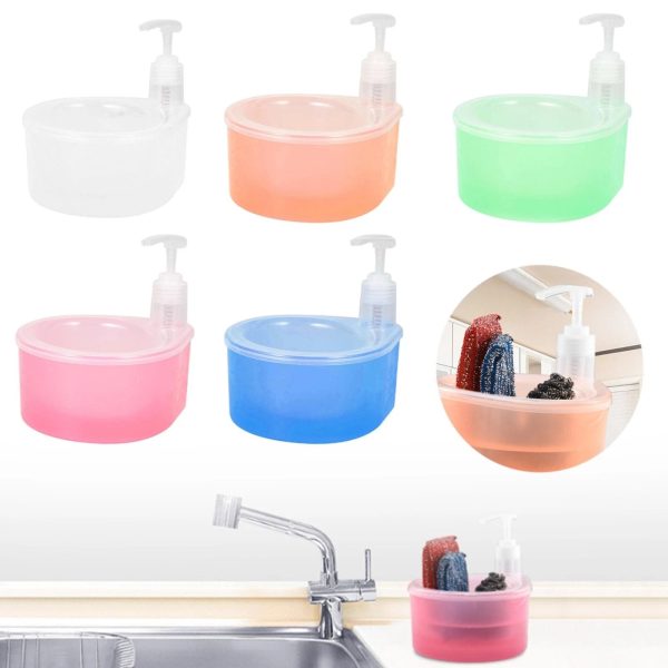 Soap Dispenser And Sponge Holder Easy Dispensing Multifunctional - Image 5