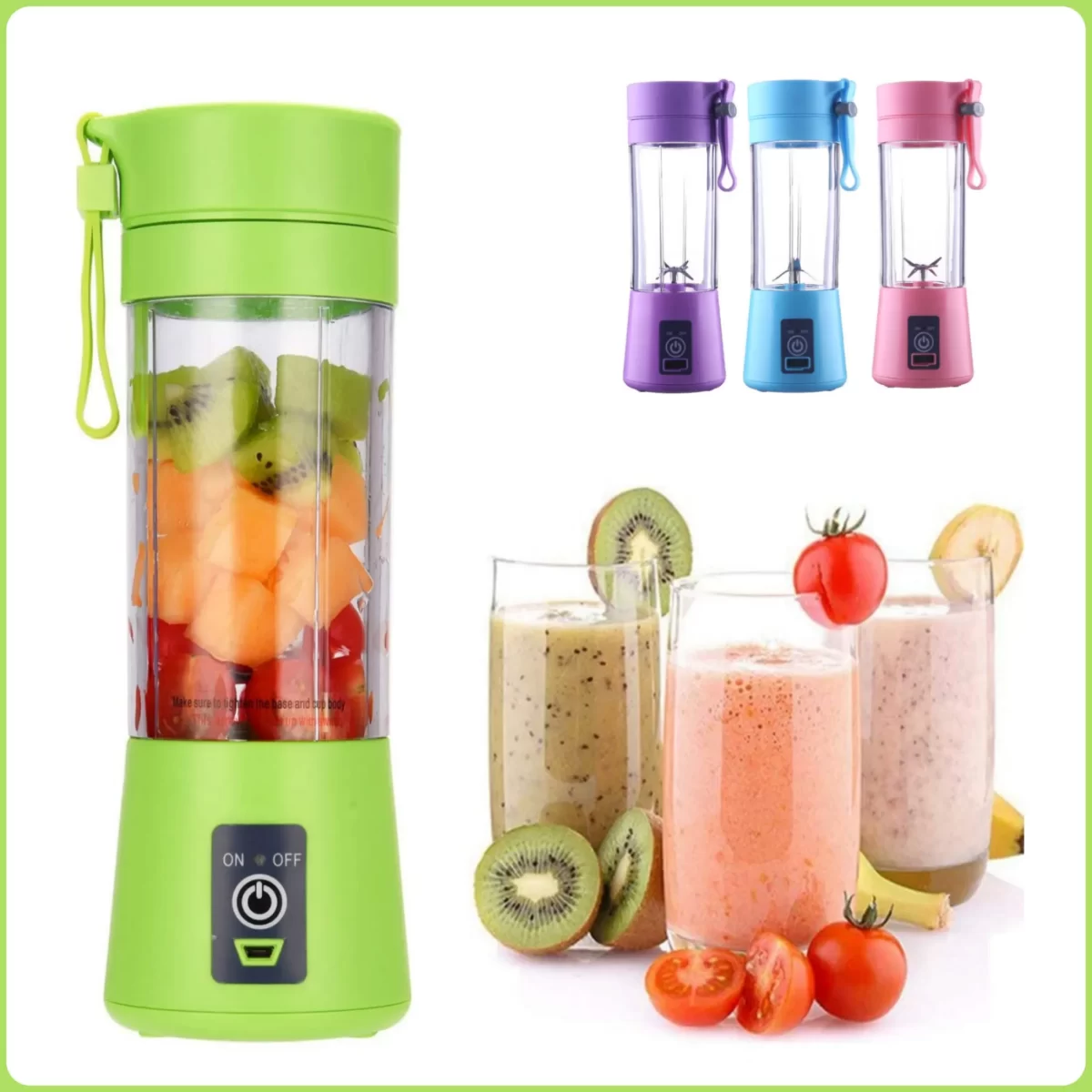 Multifunction Rechargeable Usb Portable Electric Juicer.  Random Colors - Image 3