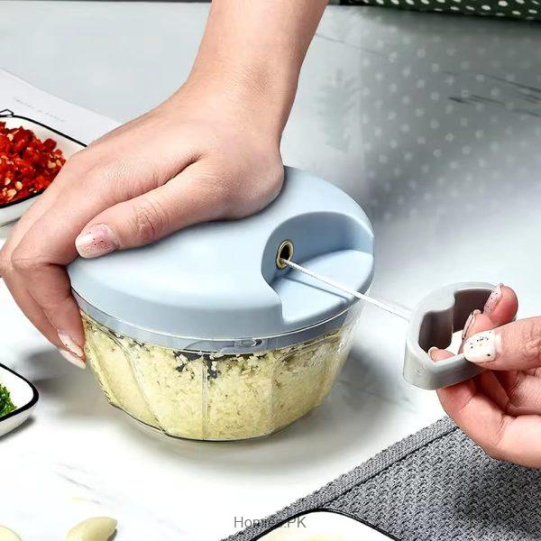 3 Blades Multifunction Portable Hand-pull Manual Chopper Masher  Random Colour