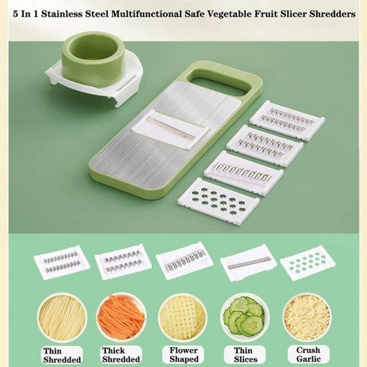 Vegetable Stainless Steel Slicer Cutter 5 In 1 - Image 4