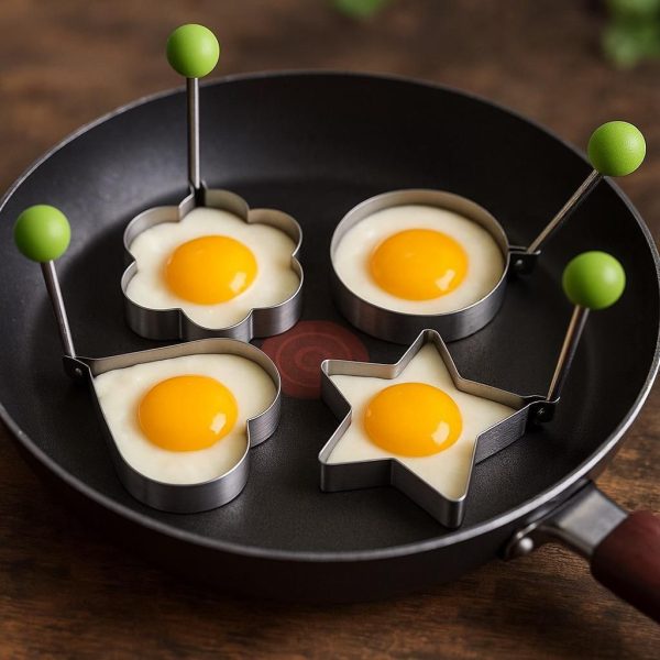 🥚 Pack of 4 Stainless Steel Egg Moulds