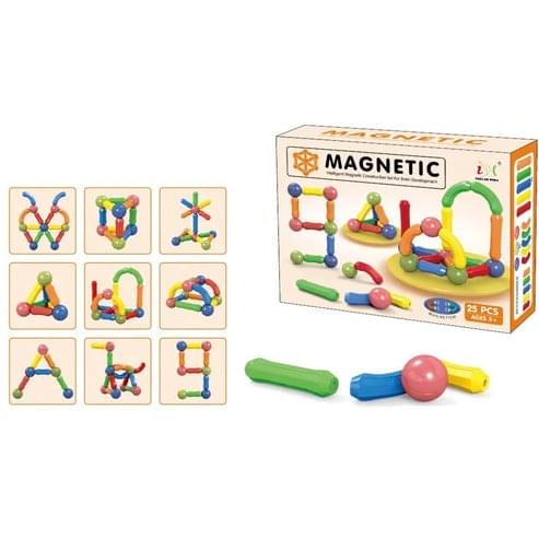 25Pcs Magnetic Building Blocks Stick Toy Box Pack - Image 1