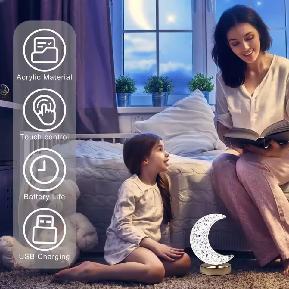 Creative Star & Moon Bedside Touch Desk Lamp Room Decoration - Image 2
