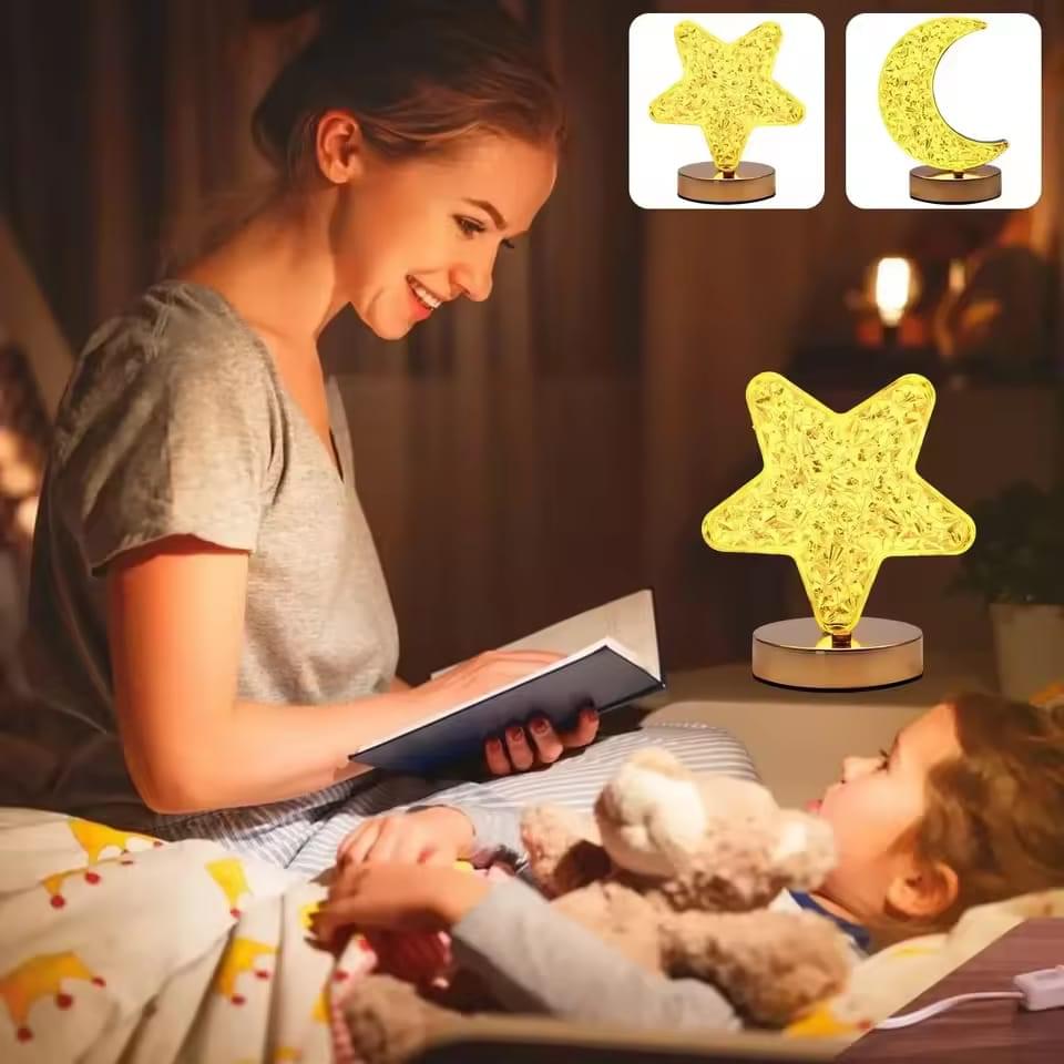 Creative Star & Moon Bedside Touch Desk Lamp Room Decoration - Image 4